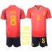 Cheap Spain Koke #8 Home Football Kit Children World Cup 2022 Short Sleeve (+ pants)